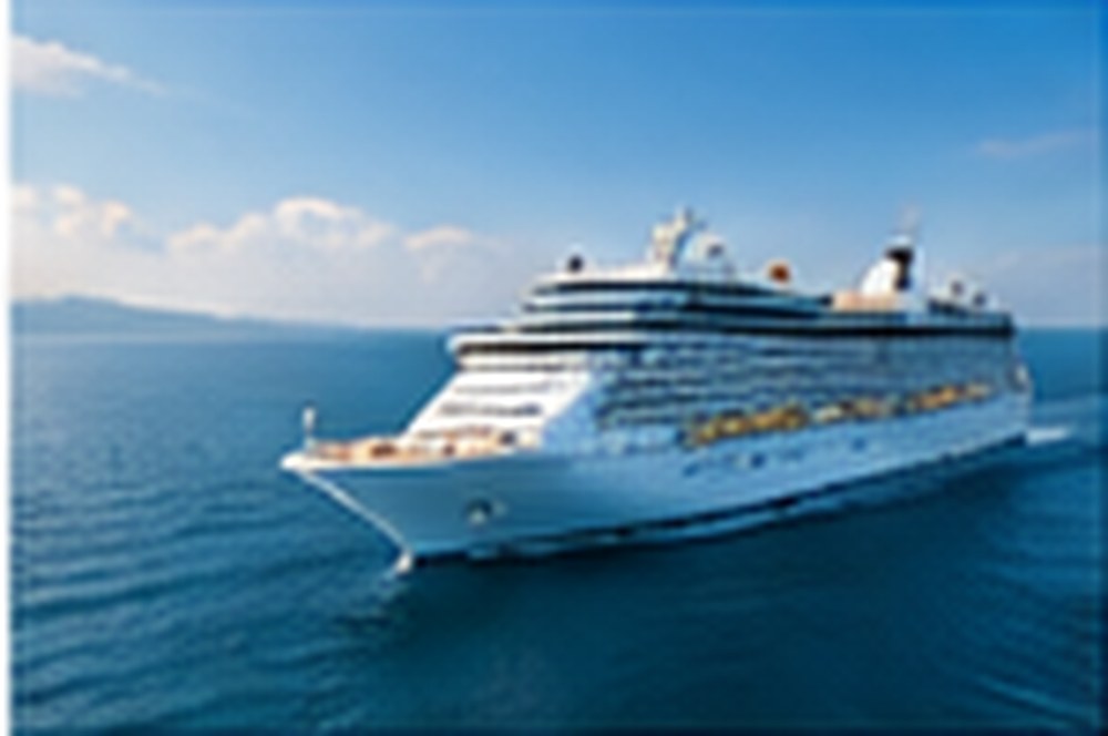 Cruise ship on blue ocean